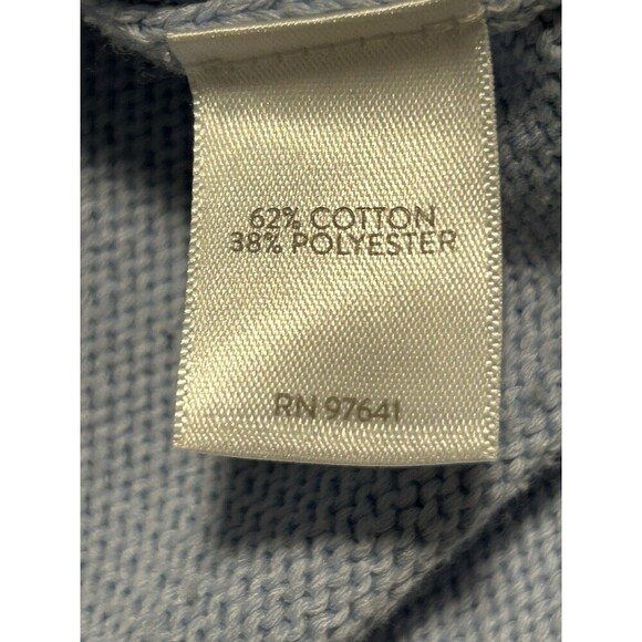 J. Jill Womens Large Light Blue Sweater Cotton Knit Pullover Round Neck Nautical - Picture 6 of 9